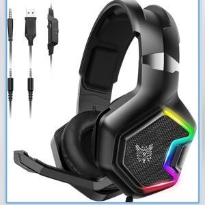BNWT Onikuma K10 pro gaming Headset with RGB LED Light and microphone